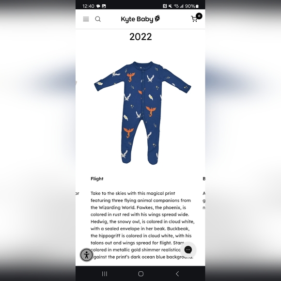 Kyte Harry Potter Flight pajama set 18-24mo - Picture 3 of 3